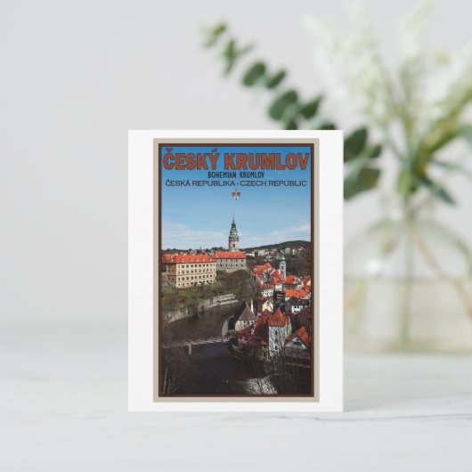 Cesky Krumlov - Vltava Briefkaart (Staand voorkant)
