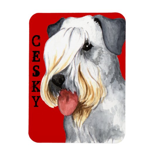 Cesky Terrier Color Block Magneet (Verticaal)