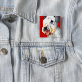 Cesky Terrier Color Block Vierkante Button 5,1 Cm (In situ)