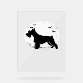 Cesky Terrier Dog - Halloween Moon Silhouette Clas Acryl Bord (Voorkant)