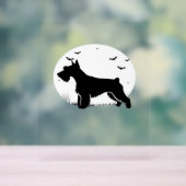 Cesky Terrier Dog - Halloween Moon Silhouette Clas Acryl Bord (Neutraal)