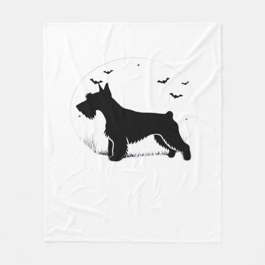 Cesky Terrier Dog - Halloween Moon Silhouette Clas Fleece Deken (Voorkant)