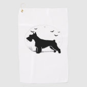 Cesky Terrier Dog - Halloween Moon Silhouette Clas Golfhanddoek (Voorkant)
