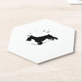 Cesky Terrier Dog - Halloween Moon Silhouette Clas Kartonnen Onderzetters (Schuin)