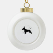 Cesky Terrier Dog - Halloween Moon Silhouette Clas Keramische Bal Ornament (Voorkant)