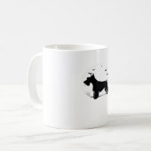 Cesky Terrier Dog - Halloween Moon Silhouette Clas Koffiemok (Voorkant links)