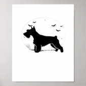 Cesky Terrier Dog - Halloween Moon Silhouette Clas Poster (Voorkant)