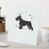 Cesky Terrier Dog - Halloween Moon Silhouette Clas Reclamebord Met Voetstuk (Insitu)