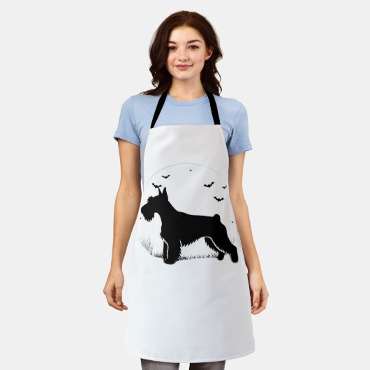 Cesky Terrier Dog - Halloween Moon Silhouette Clas Schort (Gedragen)