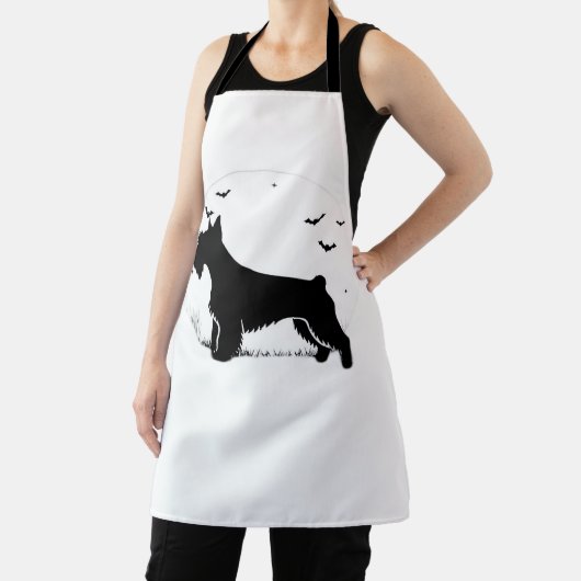 Cesky Terrier Dog - Halloween Moon Silhouette Clas Schort (Insitu)