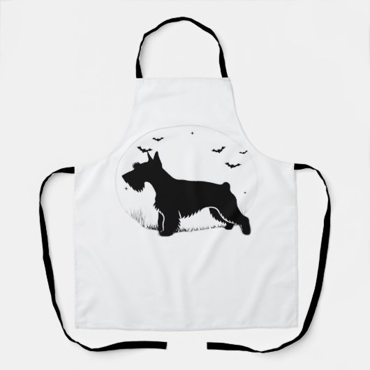 Cesky Terrier Dog - Halloween Moon Silhouette Clas Schort (Voorkant)