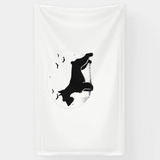Cesky Terrier Dog - Halloween Moon Silhouette Clas Spandoek (Verticaal)