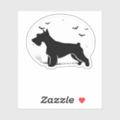 Cesky Terrier Dog - Halloween Moon Silhouette Clas Sticker (Vel)