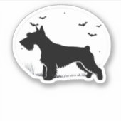 Cesky Terrier Dog - Halloween Moon Silhouette Clas Sticker (Voorkant)