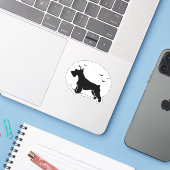 Cesky Terrier Dog - Halloween Moon Silhouette Clas Sticker (Laptop met iPhone)