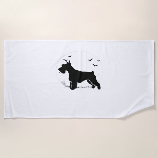 Cesky Terrier Dog - Halloween Moon Silhouette Clas Strandlaken (Voorkant)