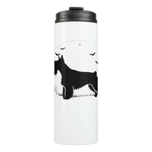 Cesky Terrier Dog - Halloween Moon Silhouette Clas Thermosbeker (Voorkant)