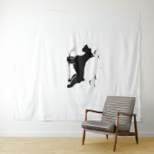 Cesky Terrier Dog - Halloween Moon Silhouette Clas Wandkleed (In Situ (horizontaal))