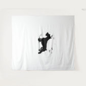 Cesky Terrier Dog - Halloween Moon Silhouette Clas Wandkleed (Voorkant (horizontaal))