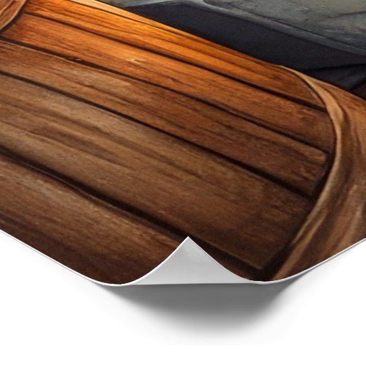 Cesky Terrier Fireplace with Christmas Lights Poster (Hoek)