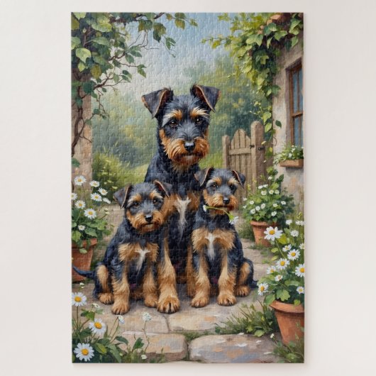 Cesky Terrier Kruidtuin Kunst Legpuzzel (Verticaal)