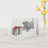 Cesky Terrier met Cadeau Kaart (Gele Bloem)