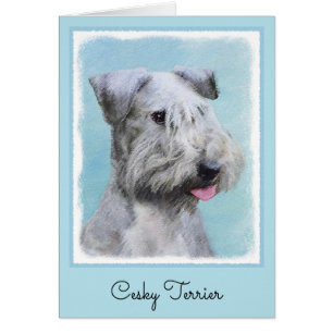 Cesky Terrier Painting - Cute Original Dog Art