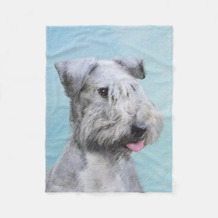 Cesky Terrier Painting - Cute Original Dog Art Fleece Deken