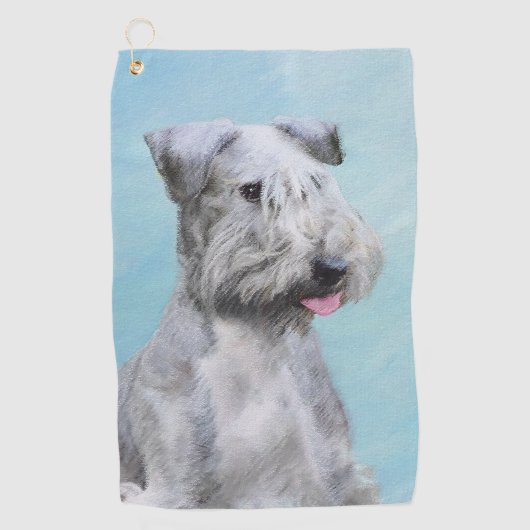 Cesky Terrier Painting - Cute Original Dog Art Golfhanddoek (Voorkant)
