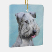 Cesky Terrier Painting - Cute Original Dog Art Keramisch Ornament (Rechts)