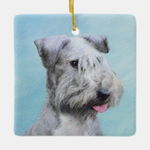 Cesky Terrier Painting - Cute Original Dog Art Keramisch Ornament