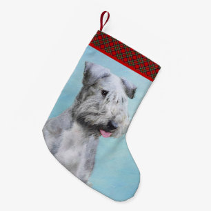 Cesky Terrier Painting - Cute Original Dog Art Kleine Kerstsok