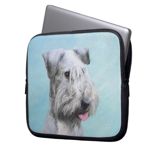 Cesky Terrier Painting - Cute Original Dog Art Laptop Sleeve (Voorkant Links)