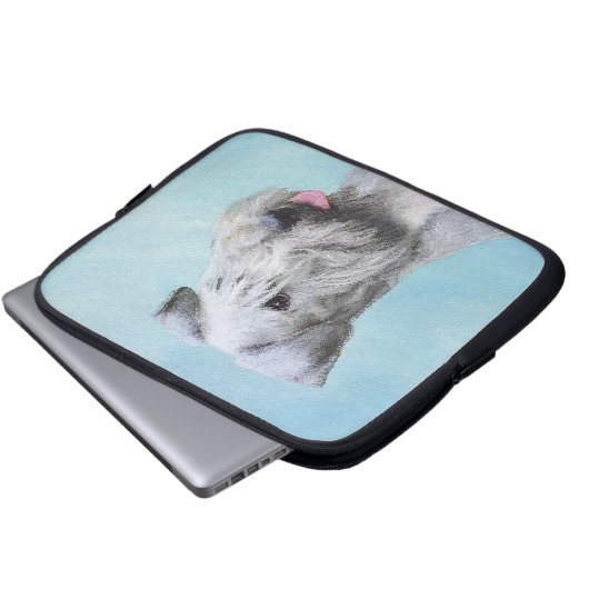 Cesky Terrier Painting - Cute Original Dog Art Laptop Sleeve (Voorkant onderkant)