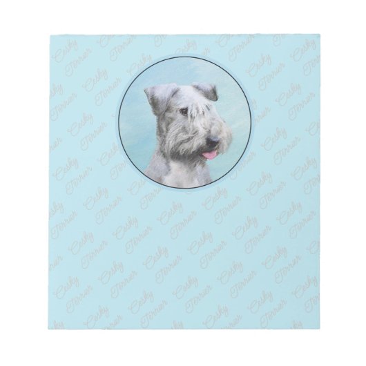 Cesky Terrier Painting - Cute Original Dog Art Notitieblok (Voorkant)