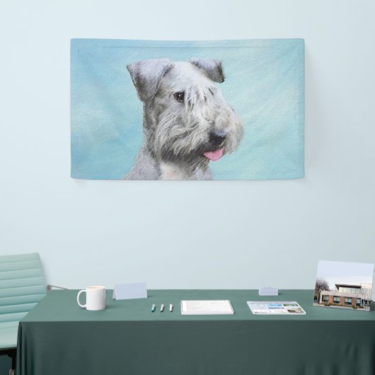 Cesky Terrier Painting - Cute Original Dog Art Spandoek (Beurs)
