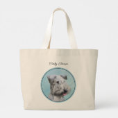 Cesky Terrier Schilderen Schattigee Originele Pet  Grote Tote Bag (Achterkant)