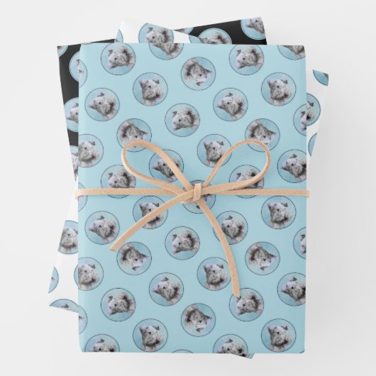 Cesky Terrier Schilderen Schattigee Originele Pet  Inpakpapier Vel (In situ)