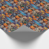 Cesky Terrier Trick-or-Treating Halloween kostuum Cadeaupapier (Hoek)