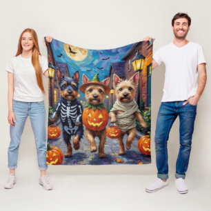 Cesky Terrier Trick-or-Treating Halloween Kostuum  Fleece Deken