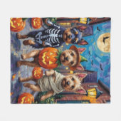 Cesky Terrier Trick-or-Treating Halloween kostuum Fleece Deken (Voorkant (Horizontaal))