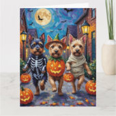Cesky Terrier Trick-or-Treating Halloween kostuum Kaart (Voorkant)