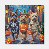 Cesky Terrier Trick-or-Treating Halloween Kostuum Magneet (Voorkant)