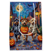 Cesky Terrier Trick-or-Treating Halloween Kostuum Medium Cadeauzakje (Achterkant)