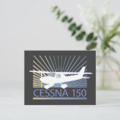 Cessna 150 vliegtuig briefkaart (Staand voorkant)