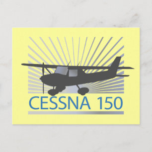 Cessna 150 vliegtuig briefkaart
