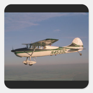 Cessna 170, 1953, Sonoma, CA_Classic Aviation Vierkante Sticker