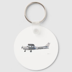Cessna 172 Blauw Skyhawk Sleutelhanger