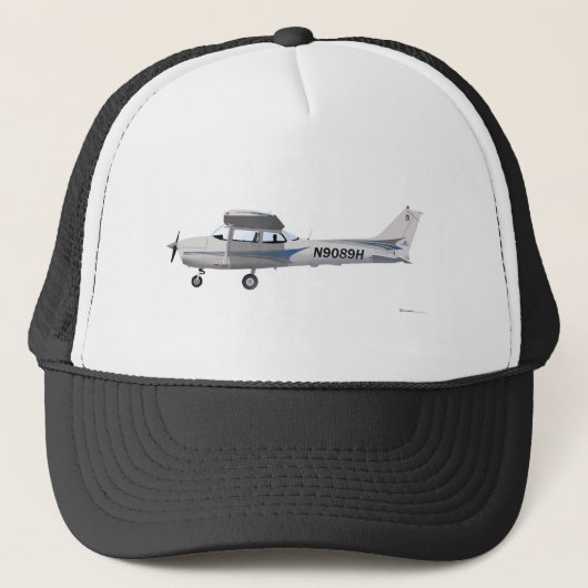 Cessna 172 Blauw Skyhawk Trucker Pet (Voorkant)