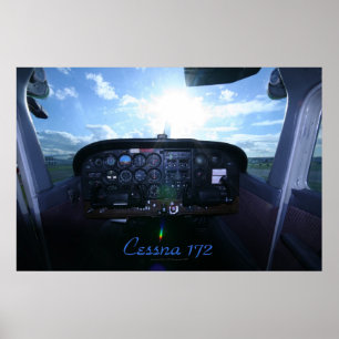 Cessna 172 instrumentenpaneel poster